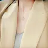 Collar Inteligente de Plata de Ley S925 Chapado en Oro de 14K con Recorte de Corazón para Mujer, Diseño de Nicho para Ropa de Trabajo, Lujo Accesible, Cadena para Clavícula