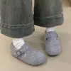 Zapatos de Algodón Cálido con Aumento Interior y Terciopelo para Mujer Invierno Nuevos Zapatos Mary Jane Zapatos Peludos Zapatos tipo Birkenstock de Suela Gruesa Todo Incluido