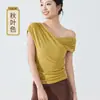 Top Sem Mangas de Design de Luxo para Garotas Quentes com Decote em V Cruzado, Bojos no Peito, Caído nos Ombros, Roupa de Exterior Sexy, Roupa de Yoga Puro Desejo para Mulheres