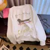 Moletom branco e cinza chic estilo Hong Kong com gola redonda para mulheres, outono e inverno, plus size, estilo preguiçoso, solto, modelador, ins, sem capuz, blusa de manga longa