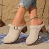Zapatillas de Media Piel Casual Retro de Suela Gruesa para Mujer 2026 Zapatillas de Deslizamiento para Exteriores de Talla Grande