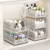 Estante de Almacenamiento Debajo del Lavabo Estante en Capas Gabinete Gabinete de Baño Lavabo Inferior Gabinete Inferior Cesta Extraíble Multicapa