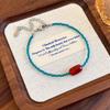 Colar Feminino Vintage com Contas de Cristal Vermelho e Azul Design de Nicho Ins Estilo Elegante Acessórios de Colar Senso de Atmosfera Corrente para Clavícula