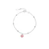 Plata de ley estilo Mori Cristal de fresa novias Mensajero hermanas pulsera de pareja barata estudiante diseño de nicho ins