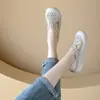 Sandalias de Verano Caladas de Piel Genuina para Personas de Mediana Edad y Mayores, Cómodas, Antideslizantes, Suela Suave, Transpirables, Planas, Casuales, Superficie Suave para Mujer