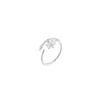 Anillo de Loto de Plata Pura S999 Anillo de Loto Anillo de Flor de Lujo Ligero de Nicho para Mujer Anillo Abierto Anillo para el Dedo Índice Pulsera para Mejor Amiga