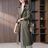 Cortavientos de longitud media para mujer 2026 Diseño Nuevo Primavera/Otoño Abrigo con Cintura Ceñida Ropa Exterior