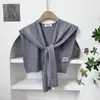Xale Cruzado com Colete Pequeno, Novo Design Artístico Retrô, Cachecol de Sala com Ar Condicionado de Nicho, Xale de Tricô para Mulheres
