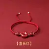 Pulsera de Cuerda Roja con Hebilla de Seguridad de Cinabrio Tejida a Mano para Parejas, Pulsera Trenzada Estilo Antiguo, Cuentas de Arena Púrpura y Dorada del Año del Zodiaco para la Buena Suerte