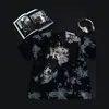 Camiseta tie-dye lavada de algodón puro de peso pesado de 230 g, retro transfronteriza, talla grande, corte holgado, hombros caídos, manga corta moderna, venta al por mayor