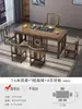 Nuevo Juego de Mesa y Sillas de Té Estilo Chino, Mesa de Té de Oficina de Madera Maciza, Juego para el Hogar, Mesa Pequeña Integrada para Preparar Té en el Balcón