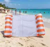 Bestseller de comercio electrónico transfronterizo: Cama flotante inflable con cojines plegables, hamaca flotante de doble tubo a rayas para juegos acuáticos