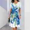 2024 comércio exterior transfronteiriço nova roupa feminina fera marinha impressão digital 3D verão elegante manga curta saia moda venda quente explosão