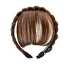 Peluca con flequillo y banda para el cabello, trenza integrada, horquilla que cubre el cabello blanco, tocado, artefacto para la cabeza, diadema natural para la frente, pieza de peluca