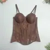 Nuevo Sujetador Camisola con Estampado Floral de Encaje Transfronterizo en Color Sólido con Hermoso Diseño en la Espalda, Hombros Descubiertos, Corte Ajustado, Moldeador, Sujetador de Varilla para Usar como Ropa Exterior