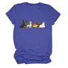 Amazon eBay Tienda Independiente Linda y Divertida Versátil para Mujer Perro Salchicha Fantasma Cuello Redondo Manga Corta Camiseta