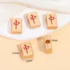 Colgante de Esmalte Chapado en Oro de Aleación Estilo Chino Mahjong León Cuentas Espaciadoras Colgante Accesorios de Cuentas para Pulsera Collar DIY Hecho a Mano
