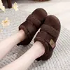 Soporte de Personalización Transfronterizo Suela Gruesa Aumentadores de Altura Forrados de Felpa Retro Zapatos Birkenstock para Mujer Cálidos de Moda Casuales Velcro Zapatos de Algodón