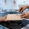 Módulo de Prática de Incisão Cirúrgica e Sutura em Silicone Modelo de Pele, Módulo de Prática de Técnica de Acupuntura, Bloco Grande para Sutura de Feridas