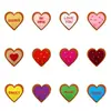 Pegatina de Tela Bordada de Corazón Rosa Correa de Cuello Decoración de Corazón Parche de Corazón Lindo Sello de Bordado para Computadora Transferencia de Calor