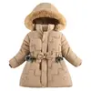 Chaqueta de algodón acolchada de longitud media para niñas, forrada de polar y engrosada, elegante y moderna, abrigo de algodón de moda con diseño de estrellas, especial de exportación de invierno