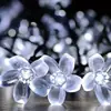 Cadena de Luces LED de Flor de Cerezo y Flor de Durazno Solar Luz de Gipsofila Jardín Césped Árboles Exterior Impermeable Decorativa Cadena de Luces de Colores