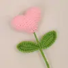 Acabado Flor Rosa Tecida à Mão Flor de Simulação Flor Tecida Flor Feita à Mão DIY Tecelagem com Fio Buquê de Flores Tricotadas Caseiras