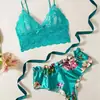 Conjunto de lencería sexy transfronterizo europeo y americano para Amazon y AliExpress, sujetador de encaje seductor transparente y falda corta para coquetear