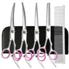 Tesouras de Banho para Animais de Estimação, Tesouras Desbastadoras, Ferramentas de Cabeleireiro, Conjunto de Tesouras para Cortar Cabelo Doméstico Atacado