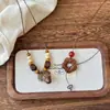 Nuevo collar de bellota de madera con cuentas estilo chino para mujer, cadena larga para suéter estilo étnico vintage, accesorio versátil para el día a día