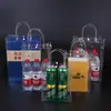 Bolsa Transparente Plástico PVC Sacola de Presente Embalagem Pequena de Presente de Alto Padrão Bolsa Popular de Mão Logo Personalizado