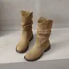 Botas de moda para mujeres petite, botas que aumentan la altura, nuevas botas de moda 2026 para primavera y otoño, botines de tacón alto hasta la mitad de la pantorrilla, botas de plataforma