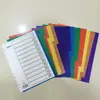 Papel de Paginación High G012A 12 Páginas Separador de Plástico Papel 11 Agujeros Índice Digital de PP Papel Etiqueta de Clasificación de Color 12
