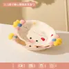 Estilo ins lindo y divertido cerdito cerdito Vajilla de cerámica bajo vidriado juego de cuenco y plato individual para uso en el hogar como regalo de cumpleaños