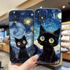 Adecuado para Samsung S25Ultra Funda de Teléfono Móvil S26 Cielo Estrellado A16 Gato A72 Funda Protectora S24 Carcasa Blanda Tpu Negro A90