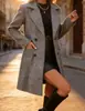 Comercio transfronterizo europeo y americano otoño/invierno 2026 abrigo de traje de lana elegante de corte ajustado para mujer