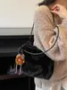 Bolsa de Pelúcia de Grande Capacidade Feminina 2026 Outono Nova Elegante de Alto Valor Bolsa Tote Bolsa de Mão Bolsa de Ombro Peluda