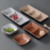 Vajilla de melamina bicolor plato pequeño para condimentos tienda de barbacoa plato pequeño para mojar salsa tienda de hot pot plato pequeño para materiales plato de sabor comercial