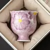 Taza Maestra de Margarita Morada Pintada a Mano Hecha en Fábrica Taza de Té de Cerámica Taza de Té Personal Especial Juego de Té Kung Fu Taza de Té Taza Individual