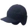 Gorro de Lana Tejido Hueco para Mujer Otoño Invierno Cálido Adelgazante para la Cara Slouchy Versátil Protección para los Oídos Cubre Cabeza