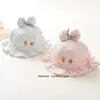 Gorro de Bebé Estilo Delgado para Primavera y Otoño para Niñas, Sombrero de Sol Estilo Princesa Floral con Lazo y Volantes, Dulce Gorro de Pescador