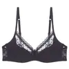 Lingerie de renda nova para outono, transpassada e delicada, com bojos finos e aro macio, estilo francês, projetada para fazer seios grandes parecerem menores, disponível em tamanhos grandes