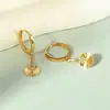 Brincos Ouyini Prata 925 Geométricos Redondos Zircônia Flor Esculpida Tarraxa Brincos de Nicho Estilo Levemente Luxuoso de Alta Qualidade para Mulheres Qingdao