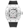 [Procesamiento personalizado] impermeable transparente forma de barril de reloj moda luminoso calendario de silicona reloj de cuarzo reloj de pulsera para hombre