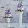 Decoração de Casamento Coluna Romana Adereços de Casamento Vitrine Flores Artificiais Enfeites Vasos de Flores Marcadores de Estrada Flores Cerimônia de Abertura Plástico