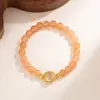 Novo Bracelete de Pérolas de Pedra da Lua Laranja Estilo Chinês, Sensação Fresca de Verão, Exquisito, Leve e Luxuoso, Joia de Mão Versátil, Contas para Joias Femininas