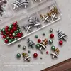 Adornos Navideños para Uñas Copo de Nieve Blanco Perla Navideña Árbol de Navidad Adornos de Resina para Uñas Accesorios Pequeños Caja de 6 Compartimentos
