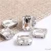 Broca Garra Retangular Octogonal Strass Retangular Vidro Retangular Broca Costurada à Mão Joias DIY Roupas Acessórios de Casamento Acessórios