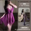 Gato Noturno Lingerie Erótica Doce Renda de Malha Patchwork Decote Profundo Tentação Sexy Transparente Costas Abertas Camisola Pijama para Casa