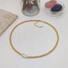 Collar multicapa para mujer, estilo étnico europeo y americano, con perlas naturales nicho, tejido a mano, cadena de clavícula con cuentas.